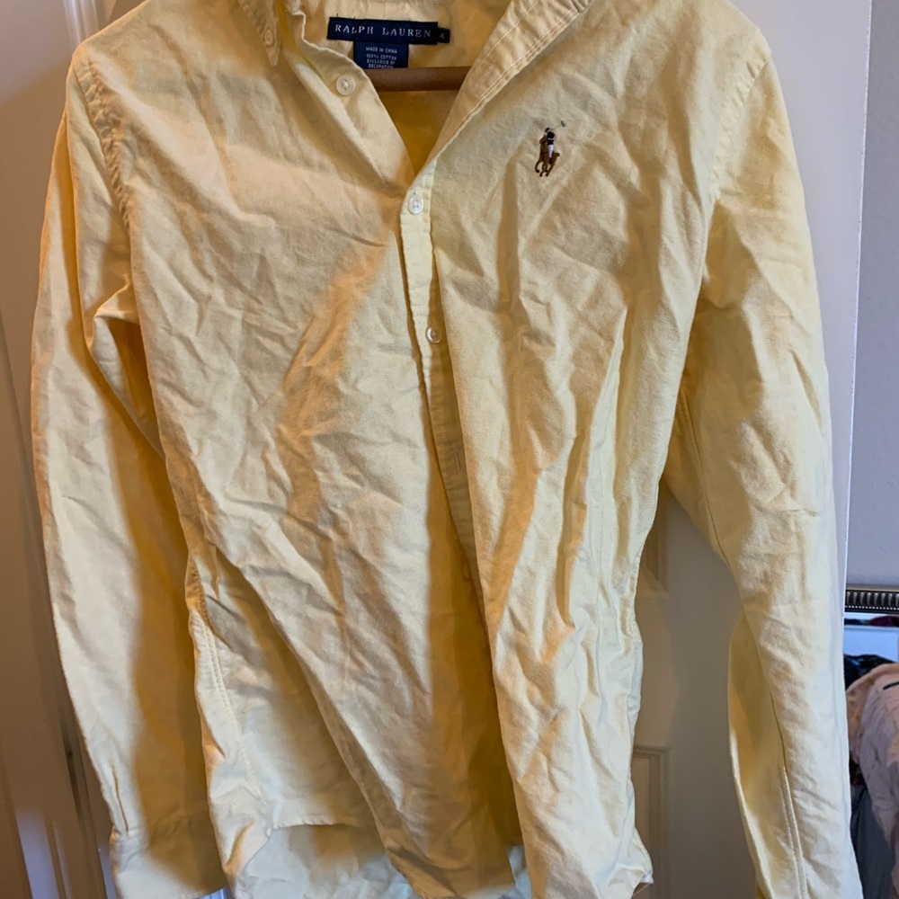 Womens yellow Ralph Lauren button down